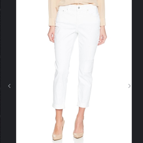 NYDJ Boyfriend Straight Leg White Jean - Picture 13 of 14